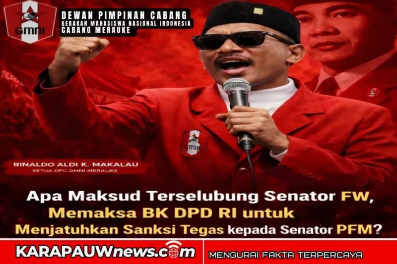 Ketua DPC GMNI Kabupaten Merauke, Aldi Makalau (karapauwnews.com/Flyer: Dokumen DPC GMNI Kabupaten Merauke)