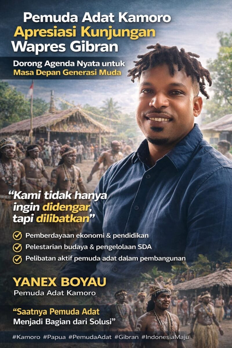 Pemuda Adat Kamoro Apresiasi Kunjungan Wakil Presiden RI Gibran Rakabuming (Dok : karapauwnews.com)