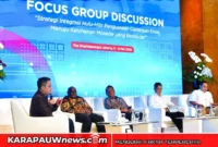 Gubernur Papua Tengah, Meki Fritz Nawipa, saat menjadi narasumber dalam kegiatan Diskusi Panel Terpadu Indonesia Emas 2045 di Jakarta, Selasa (5/5/2026) (karapauwnews.com/Foto: Humas Pemprov Papua Tengah)