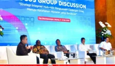 Gubernur Papua Tengah, Meki Fritz Nawipa, saat menjadi narasumber dalam kegiatan Diskusi Panel Terpadu Indonesia Emas 2045 di Jakarta, Selasa (5/5/2026) (karapauwnews.com/Foto: Humas Pemprov Papua Tengah)