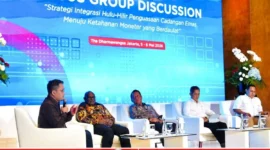 Gubernur Papua Tengah, Meki Fritz Nawipa, saat menjadi narasumber dalam kegiatan Diskusi Panel Terpadu Indonesia Emas 2045 di Jakarta, Selasa (5/5/2026) (karapauwnews.com/Foto: Humas Pemprov Papua Tengah)