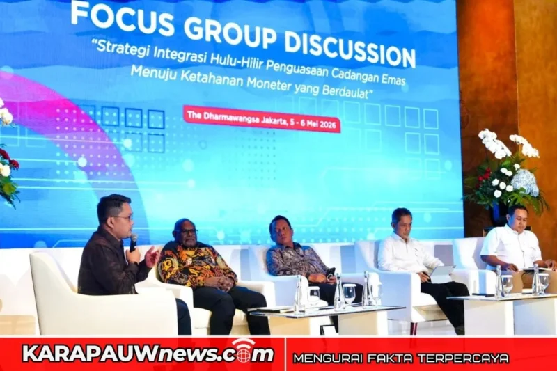 Gubernur Papua Tengah, Meki Fritz Nawipa, saat menjadi narasumber dalam kegiatan Diskusi Panel Terpadu Indonesia Emas 2045 di Jakarta, Selasa (5/5/2026) (karapauwnews.com/Foto: Humas Pemprov Papua Tengah)