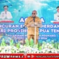 Gubernur Papua Tengah, Meki Fritz Nawipa saat menyampaikan sambutan dalam kegiatan peluncuran ekspor perdana ikan melalui pelabuhan Pomako, Kabupaten Mimika, Selasa (30/6/2026) (karapauwnews.com/Foto: Humas Pemprov Papua Tengah)