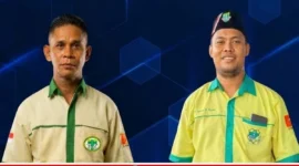 Ketua DPC Pemuda Katolik Komcab Mimika, Apolonaris Letsoin (kiri) dan Sekretaris Komcab Paulus C. Tawurutubun (karapuwnews.com/Foto: Dokumen DPC Pemuda Katolik Komcab Mimika)