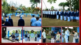 Situasi pelaksanaan ziarah tabur bunga di makam Yohanis Kapiyau serta anjangsana oleh Lanud Yohanis Kapiyau bersama Satuan Radar 302 Timika, Selasa (28/7/2026) (karapauwnews.com/Foto: Dokumen Lanud Yohanis Kapiyau Timika)
