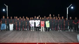 Skuad Banteng Papua Tengah yang akan diberangkatkan dari Jayapura, Papua, menuju Surabaya, Jawa Timur, pada Minggu (2/8/2026) (karapauwnews.com/Foto: Official Banteng Papua Tengah)
